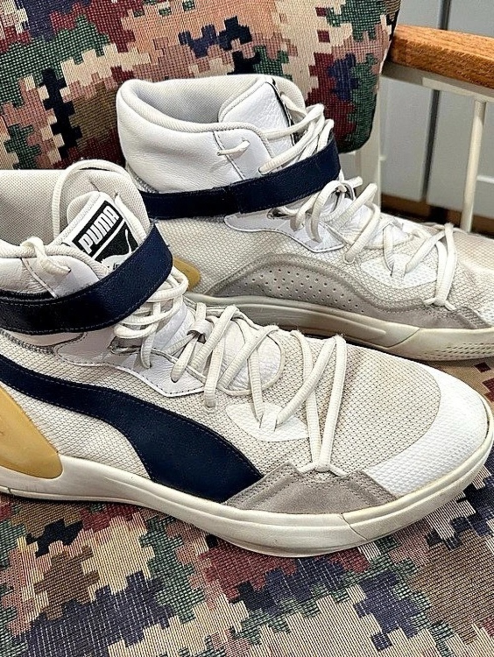 Puma Sky Modern 'Dreamer' Men's High Top Sneakers White & Blue US 15
